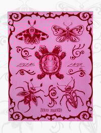 Image 1 of Tribal Turtle Flash (pink and red) 