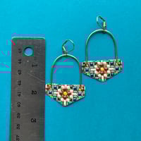 Image 2 of Embossed Vintage Tin Dangle Earrings