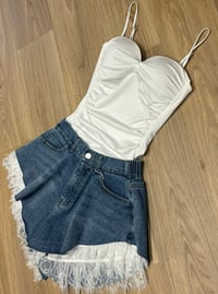 Image 2 of White slinky bandeau bodysuit 