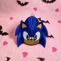 Image 2 of Fast Hedgehog - 3.25 Inch - Embroidered, Iron-On Patch