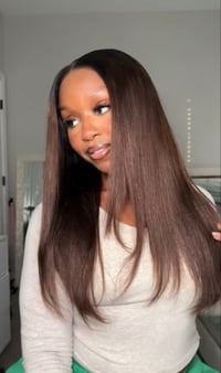 Image 3 of Closure yaki straight 20in wig w/ layers 