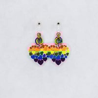 Rainbow Hearts Within a Heart Earrings