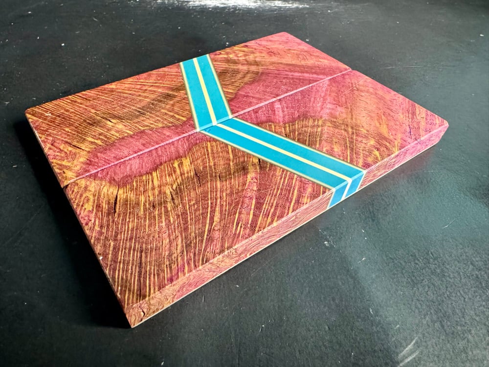 Image of Oak Burl & Resin Segmented Knife Scales