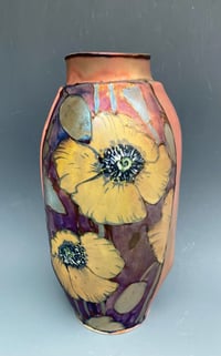 Image 1 of “Welsh poppy” satin lustre vase