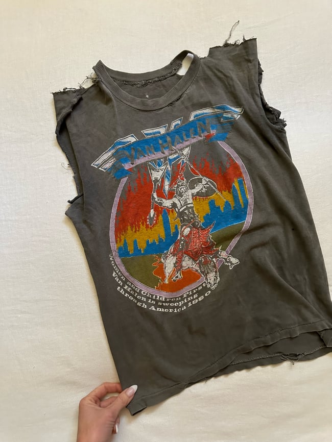 80s Van Halen thrashed concert tee lot t shirt