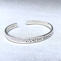 Image 2 of Handmade Sterling Silver Let Them Cuff Bracelet With Stars