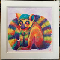 Image 5 of Leonard the Rainbow Lemur Print 