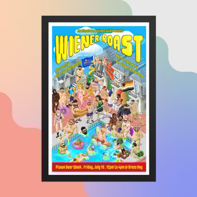 Image of 2025 Ptown Wiener Roast 12x18 in Framed Poster (Black)