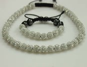 Image of Custom Crystal Shamballa Necklace With Bracelet.