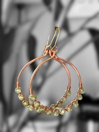 Image 1 of Green Apatite Hoop Earrings