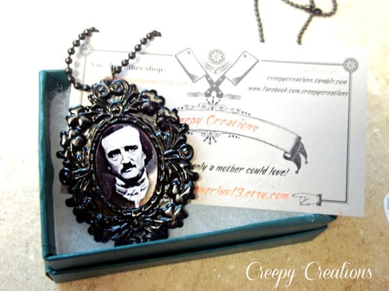 Image of Edgar Allan Poe Gothic Cameo Necklace