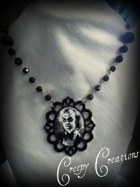 Image of Beetlejuice Rosary Gothic Necklace 