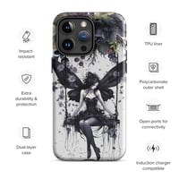 Image 1 of Gothic Inspired Dark Fairy and Flowers Tough Case for iPhone®