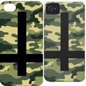 Image of Woodland camo background inverted cross iPhone 4/4s case