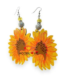 Image 4 of  Sunflower Goddess Earrings 