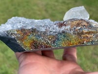 Image 21 of UV Calcite On Quartz With Rainbow Chalcopyrite Specimen #1698
