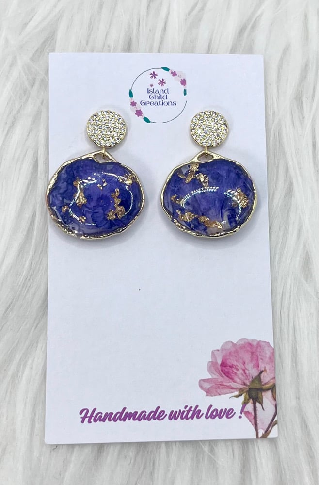 Image of INDIGO FLORAL DANGLES