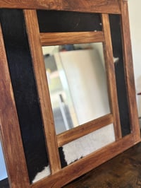 Image 4 of Small Cow Hide Mirror 