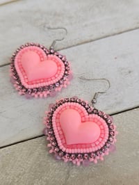Image 2 of Pink Heart earrings 