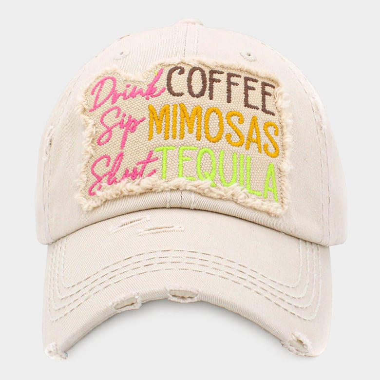 Image of Drink Coffee, Sip Mimosas, Shoot Tequila Vintage Baseball Cap