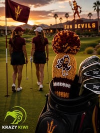 Image 3 of Arizona State University SUN DEVILS College GOLF club clubs Custom HAMDKNIT fan gift