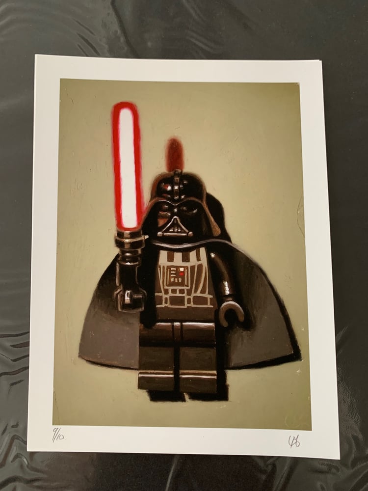 Image of Darth Vader lego print 