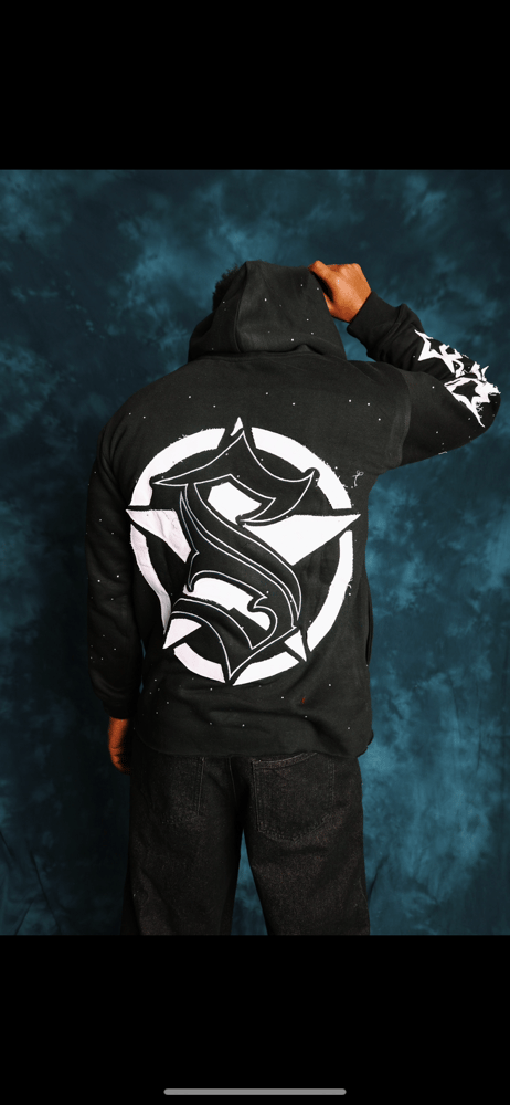 Image of Black Distressed Hoodie 