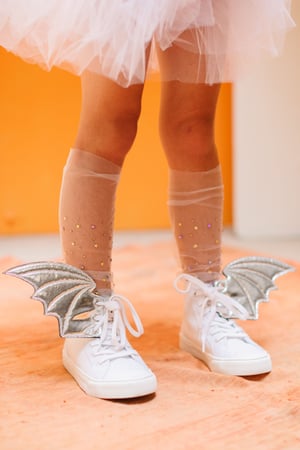 Image of Rhinestone + Stars Sheer Slouch Socks 