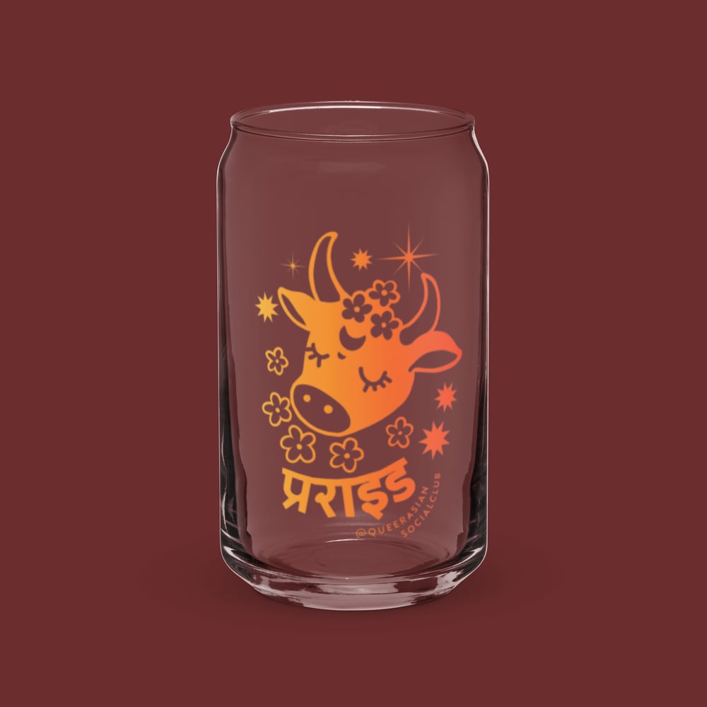 Image of Hindi Pride Cow Can Glass