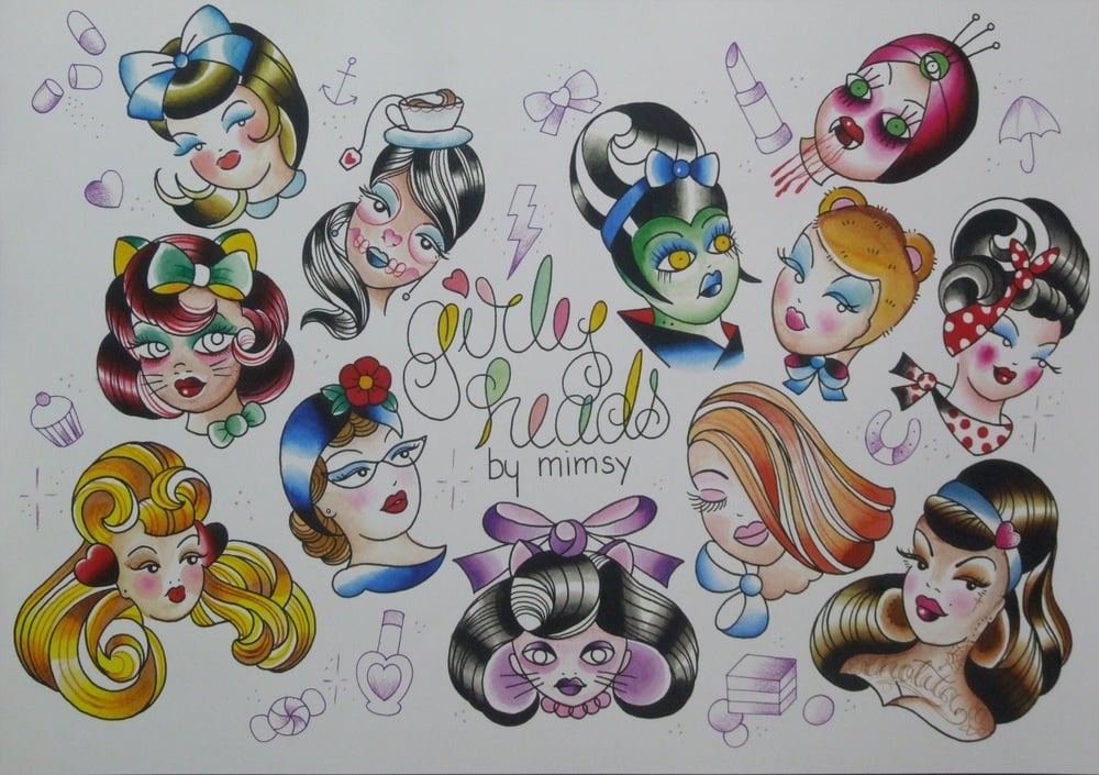 Image of Girly Heads Print