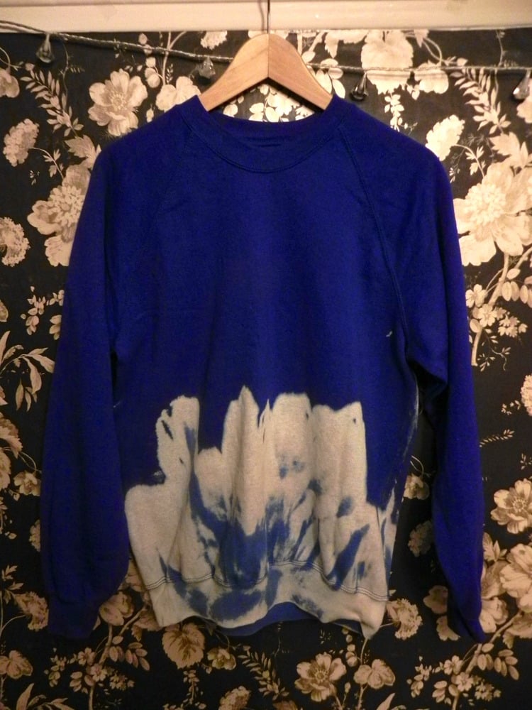 FINAL CAUSE CLOTHING — Royal blue dip dyed crew neck sweater
