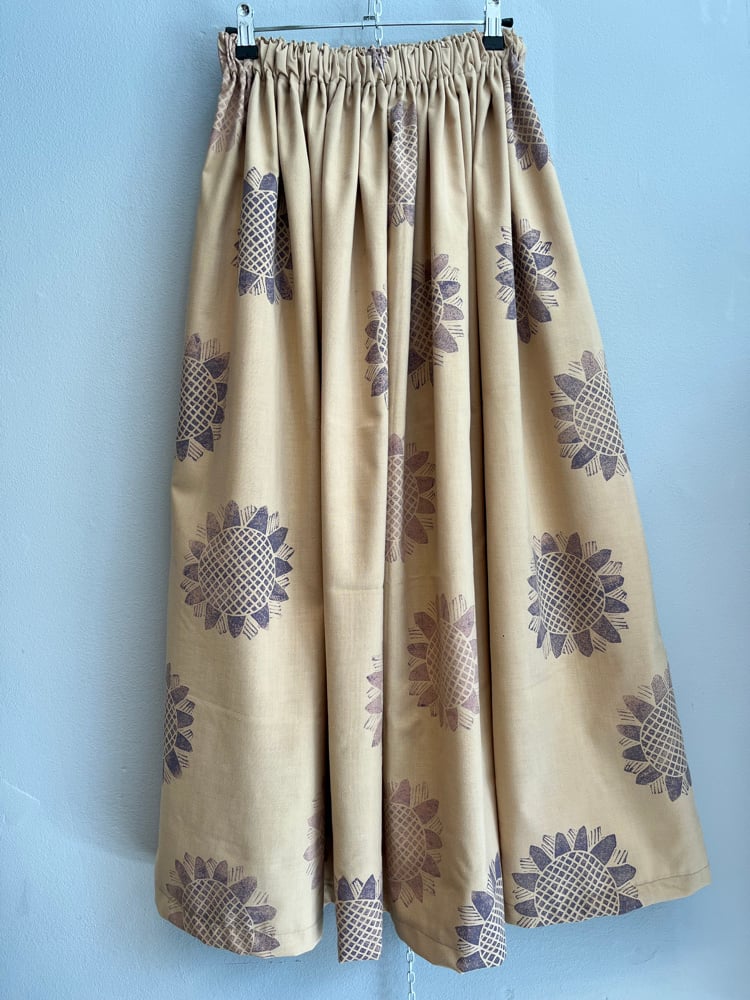 Image of Beige with purple print skirt (xs-xxl)