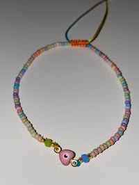 Image 2 of Colorful heart evil eye bracelet