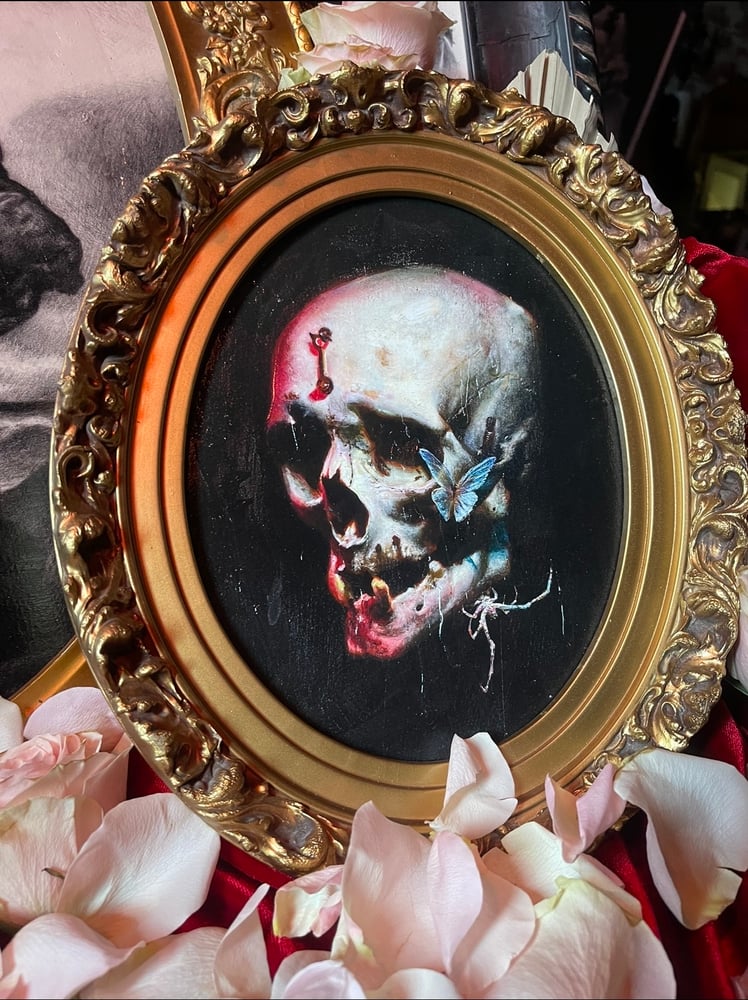 Image of ‘DANSE MACABRE’ - Hand Embellished Museum Archival Print in antique 19th C. frame