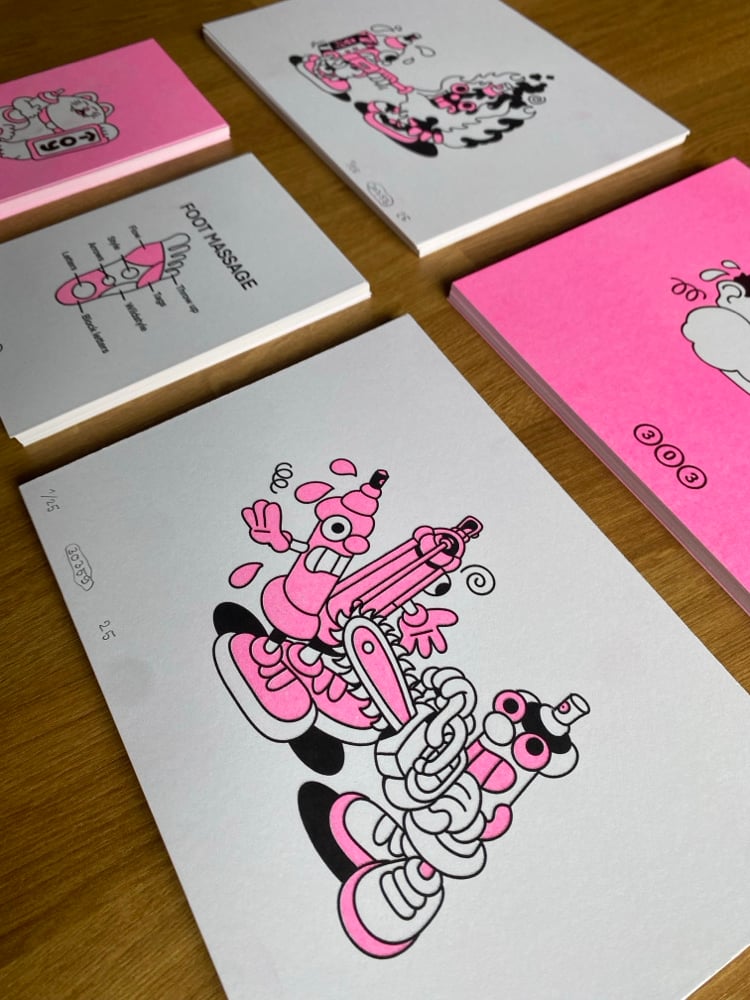Image of fluo pink riso