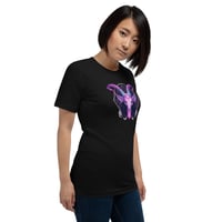 Image 12 of Pink Purple and Aquamarine Baphomet Goat Head Unisex t-shirt