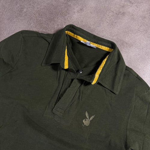 Image of 2000s Playboy Longsleeve Polo Shirt, Size Medium