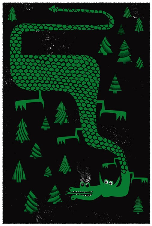 Image of The Dragon's Forest Silkscreen Art Print