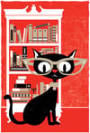 Black Cat Lucky 13 Art Print
