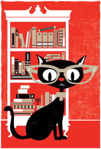 Image 1 of Black Cat Lucky 13 Art Print