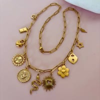 Image 6 of Drop 2 Gold Paperclip Charm Necklaces