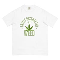 Image 2 of Easily distracted by weed Unisex heavyweight t-shirt