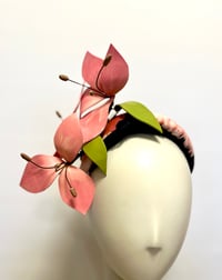 Image 1 of Floral fabric covered bandeau w flowers 