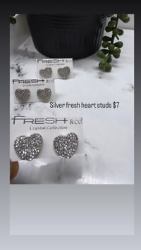 Silver fresh heart studs