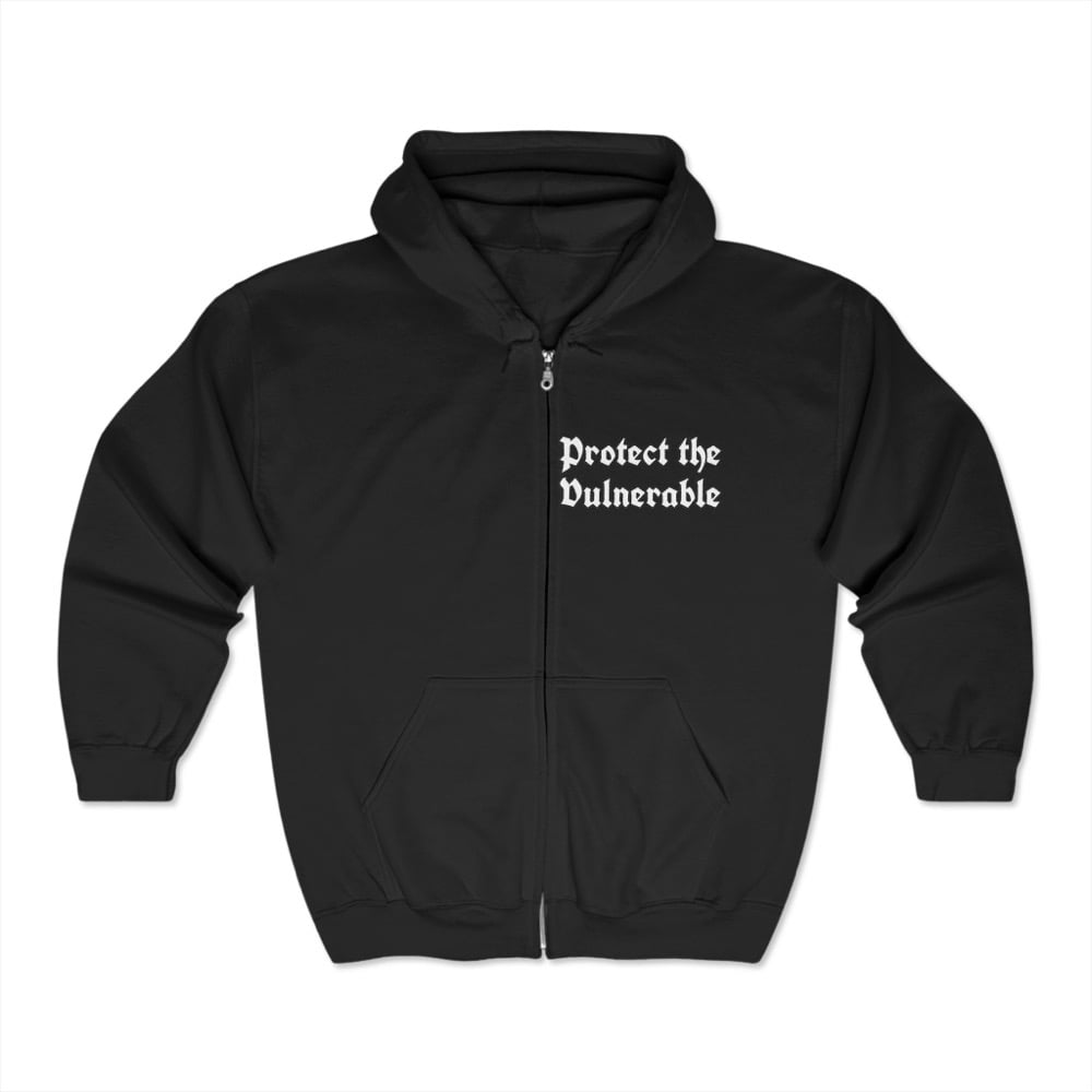 Image of wolf zip up hoodie