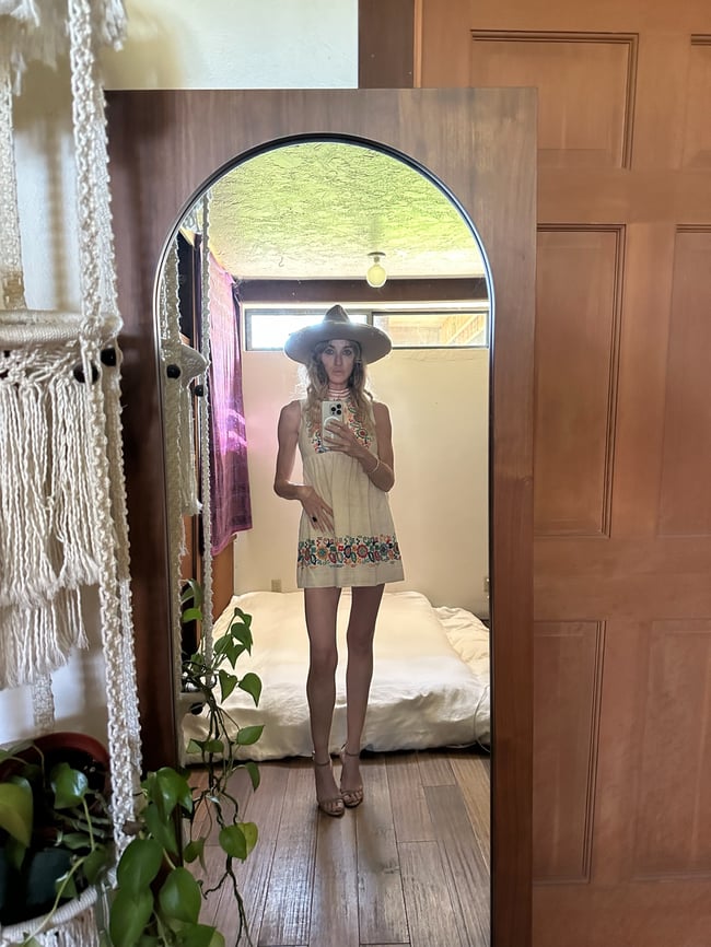 late 60s cotton muslin embroidered mini dress