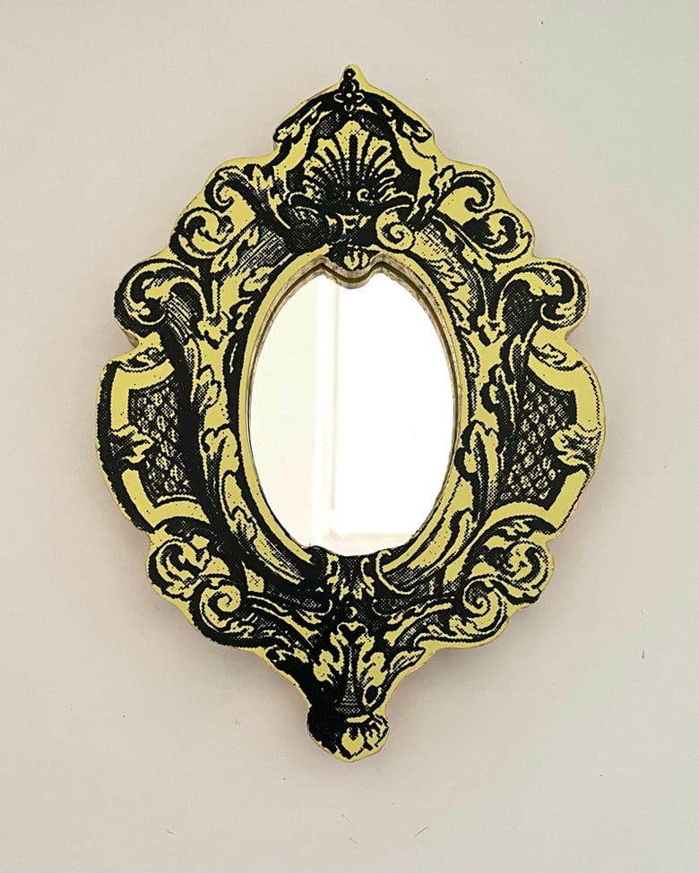 Image of Florentina Mirror B Pastel Yellow/Black (No resin)