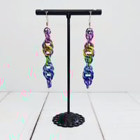 Image 2 of Neon Rainbow Helix Earrings