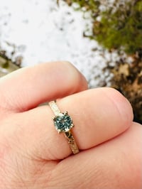 Image 9 of size 6.5 Malawi sapphire engagement ring in 14k white gold