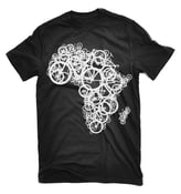 Image of Red Bike & Green Africa Men's T-Shirt (Black)